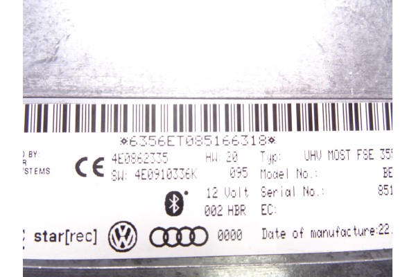4E0862335  MODULO ELECTRONICO AUDI A5 COUPE (8T) 2.7 TDI 2008 4E0862335 207690 AUDI - 2