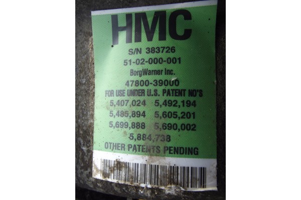 TUCSON AND 2 0CRDI 05 DIFFERENTIAL REAR 4WD 4780039000 Customs tariff code 87089120