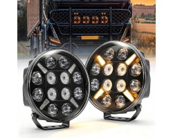 4 x 9 LED Traffic Lights 12 24V Long Range Halogens DRL E9 Approval