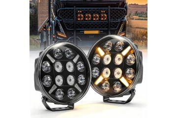 4 x 9 LED Traffic Lights 12 24V Long Range Halogens DRL E9 Approval