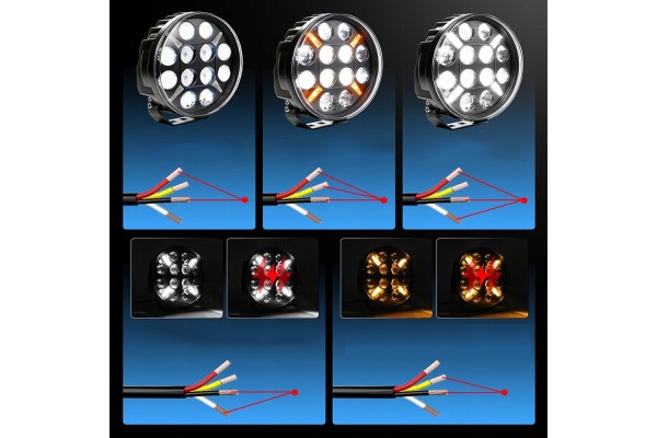 4 x 9 Luces LED de Conducción 12/24V Halógenas de Largo Alcance DRL Ap