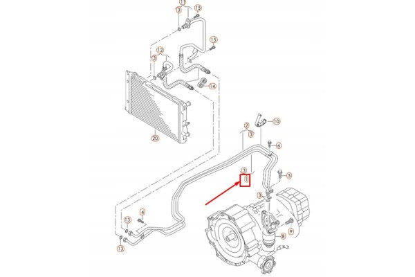 Oil cooler hose OE VW 8K0 317 818CS Part manufacturer Volkswagen OE