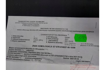 GAS CYLINDER LPG 42L 2031R IN CIRCLE PAPER VALVE ID 241469 Catalog number of the part ID 241469