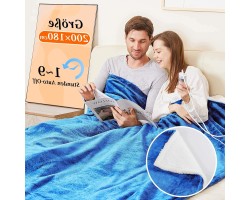 ELECTRIC HEATING BLANKET 200X180 CM WITH SHERPA FLANNEL 10 LEVELS TEM