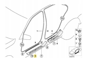 BMW E39 Original Door Threshold Strip Front Left Catalog number of the part 51478178119