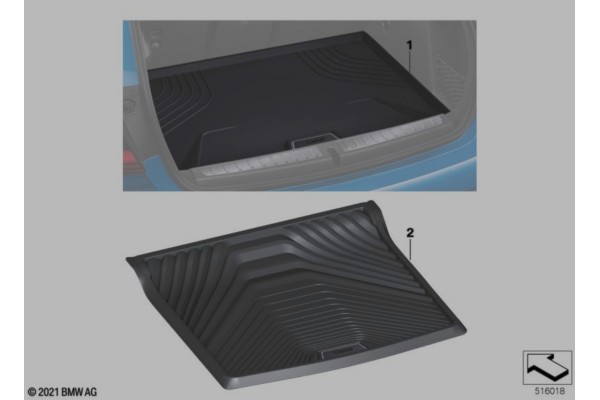 Trunk mat BMW Series 2 F44 Gran Coupe Part manufacturer BMW OE