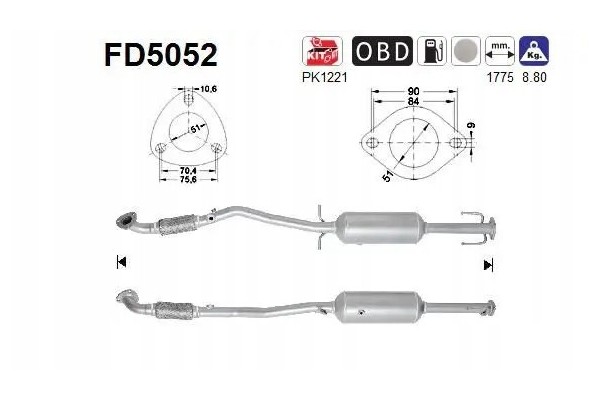 PARTICULATE FILTER FAP DPF FD5052 AS Packaging status original