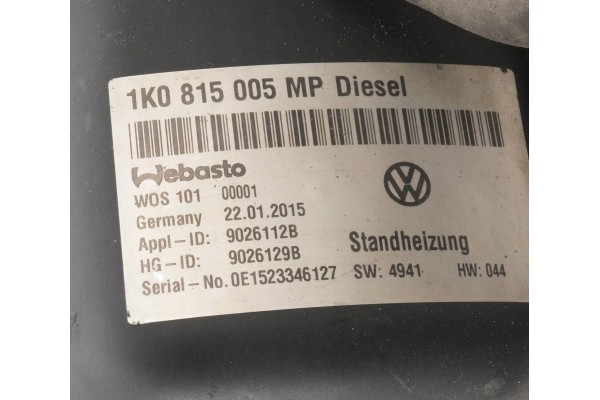 PARKING HEATER WEBASTO SKODA YETI 1K0815005MP 9026129B Version European