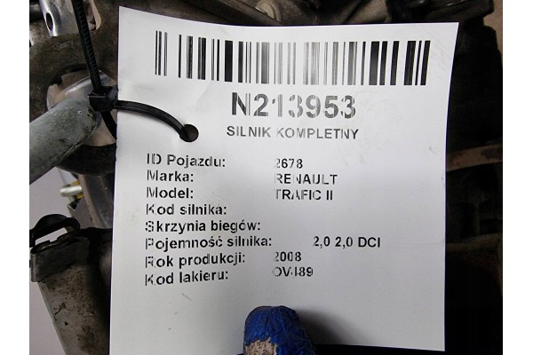 ENGINE COMPLETE M9RD761 2 0 DCI 114 KM RENAULT HIT II Part manufacturer Renault OE