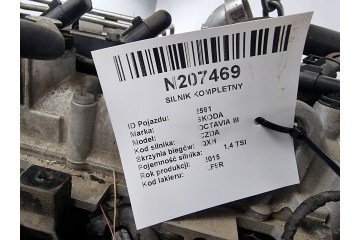 ENGINE COMPLETE CZDA 1 4 TSI 149 KM SKODA OCTAVIA III Car type passenger cars