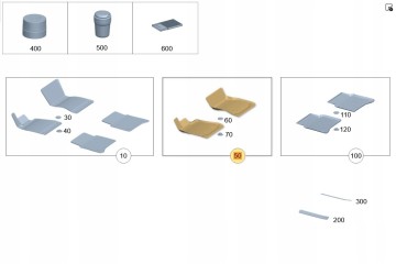 RUBBER CARPETS S 223 BLACK FRONT MERCEDES OE A22368008059051 Packaging status original