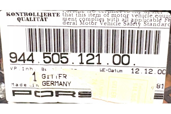 PORSCHE 94450512100 air intake grille gitter Catalog number of the part 94450512100