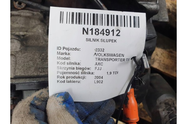 ENGINE POST 1 9 TDI AXC 85 KM VOLKSWAGEN TRANSPORTER T5 Part manufacturer Volkswagen OE
