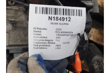 ENGINE POST 1 9 TDI AXC 85 KM VOLKSWAGEN TRANSPORTER T5 Part manufacturer Volkswagen OE