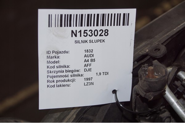 ENGINE POST AFF 1 9 TDI 74 KM AUDI A4 B5 Quality of parts according to GVO O original with manufacturer s logo OE