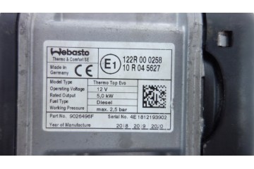 Calefactor estacionario Webasto para Volvo V60 XC60 9036497B 122R00025
