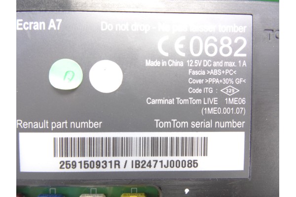 259150931R PANTALLA MULTIFUNCION RENAULT MEGANE III COUPE Dynamique 2012 259150931R 211108 RENAULT - 1