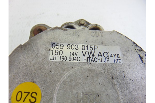059903015P  ALTERNADOR VOLKSWAGEN PHAETON (3D3/3D7) TDI V6 4Motion (5 asientos) 2007 059903015P 198625 VOLKSWAGEN - 4