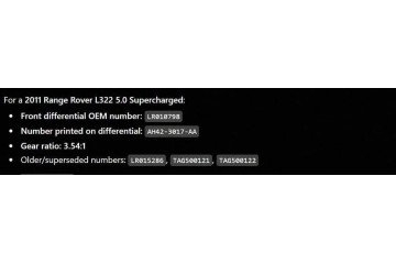 Reductor delantero LAND ROVER RANGE ROVER III (L322) TAG500122 5.0L ga