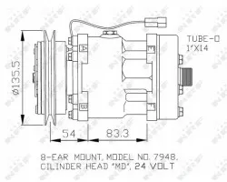 Compresor de aire acondicionado IVECO NRF 32074