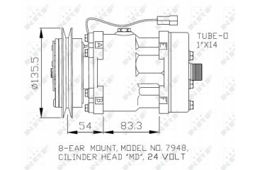 Air conditioning compressor NRF NRF 32074