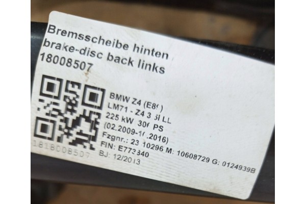 Diferencial trasero BMW Z4 E89 35i 35IS 7571596 2.56 Como nuevo