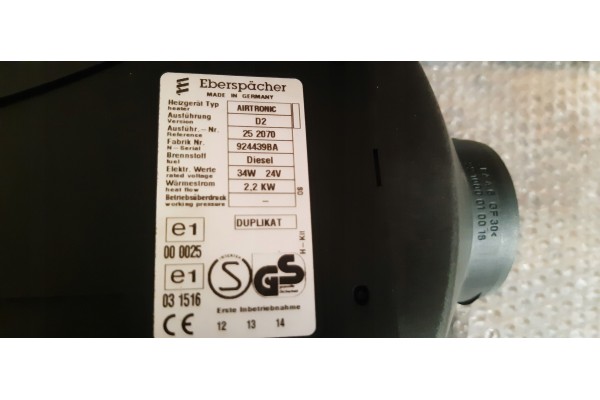 Calefactor Webasto Airtronic D2 24V