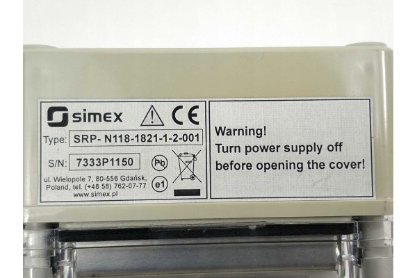 Simex SRP N118 1821 1 2 001 High quality product Catalog number of the part SRP N118 1821 1 2 001