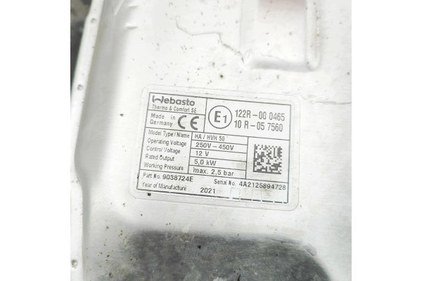 WEBASTO VOLVO S90 II 31418159 38966842 2 0L 300kw 2022 Catalog number of the original 31418159