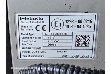 Webasto Air Top 2000 STC 12V diesel zestaw 2021 Multicontrol HD Part manufacturer Webasto