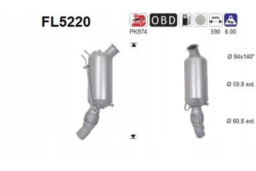 PARTICULATE FILTER FAP DPF FL5220 AS BMW 1 2 Packaging status original
