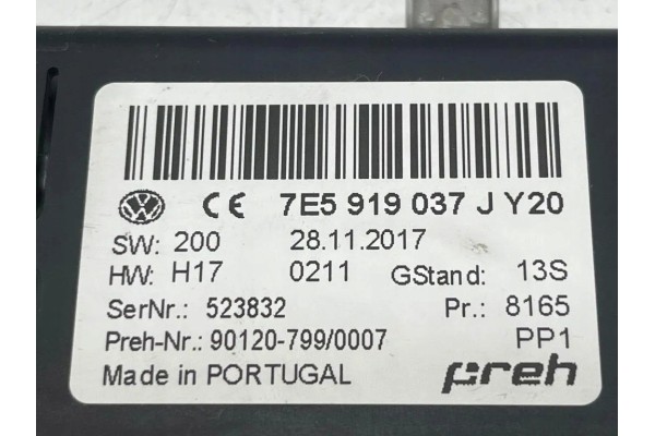 Autonomous heating module VW TRANSPORTER VI T6 Van SGA SGH Catalog number of the part 7E5919037J