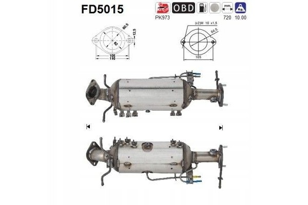 AS PARTICULATE FILTER DPF CAT MAZDA 5 2 0D 05 EURO 4
