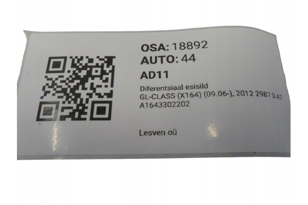 Diferencial delantero Mercedes GL X164 2006-2012 A1643302202