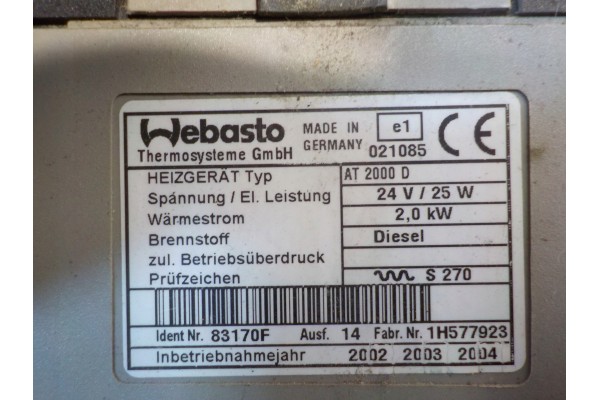 HEATING AIRTRONIC MERCEDES 0048305861 Product weight with unit packaging 2 kg