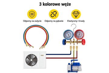 Pompa prozniowa 1 8CFM 1 4HP do klimatyzacji z wezami szybkozaczkami EAN GTIN 757077443239