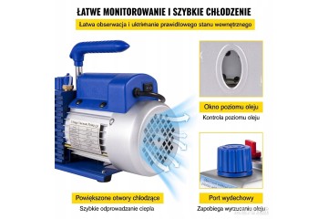 Bomba de vacío 1.8 CFM 1/4 HP para aire acondicionado con mangueras y 