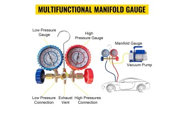 Bomba de vacío 1.8 CFM 1/4 HP para aire acondicionado con mangueras y 