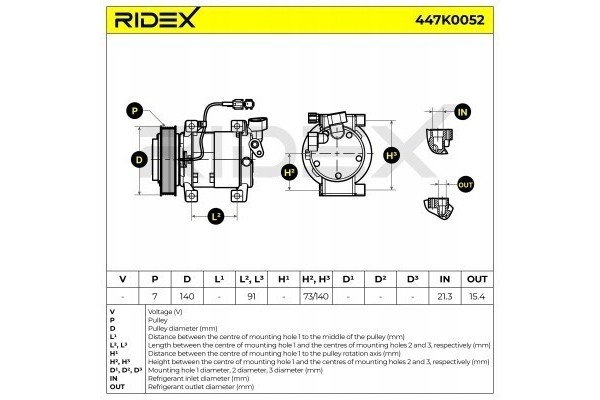 Air conditioning compressor NISSAN Pathfinder III Part manufacturer Ridex