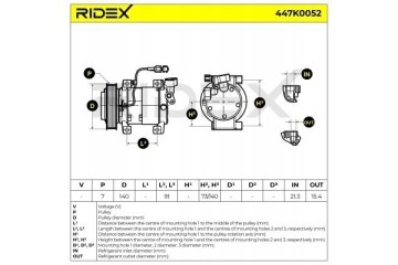Air conditioning compressor NISSAN Pathfinder III Part manufacturer Ridex