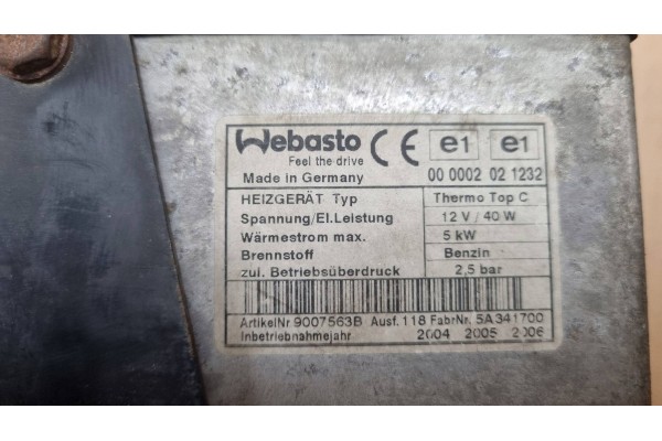 Sistema de Calefacción Auxiliar Webasto para Bentley Continental 2005 
