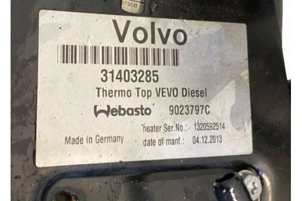 Calefactor de estacionamiento Volvo V60 2014 (Webasto) 31403285