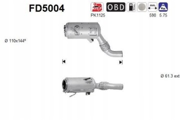 AS DIESEL PARTICULATE FILTER BMW E60 3 0D 05 EURO 4 Catalog number of the part FD5004