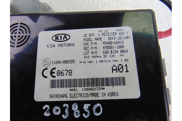 95400-A2010 MODULO ELECTRONICO KIA CEED (JD) Concept 2012 95400-A2010 203850 KIA - 1