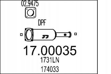 PARTICULATE FILTER FAP DPF 17 00035 MTS CITROEN Packaging status original