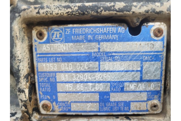 Transmission ZF MAN ASTRONIC RETARDER 2012 Car type trucks