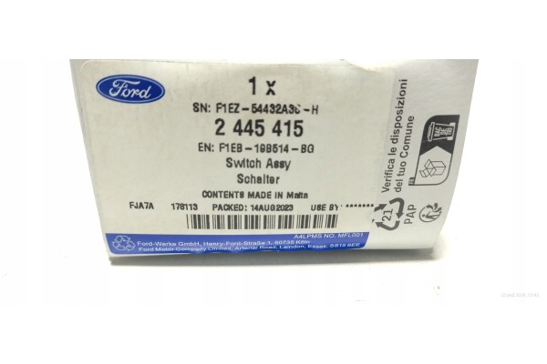 Tailgate switch FORD FIESTA MK7 F1EB 19B514 BG 2445415 OE Catalog number of the part 2445415