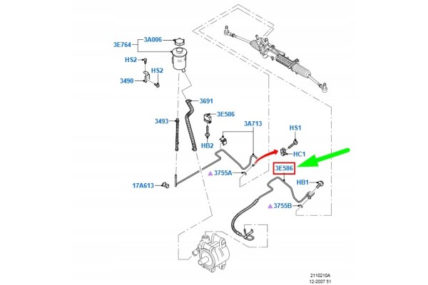 Steering gear cable OE FORD 1764039 Catalog number of the part 1764039