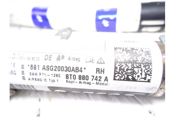 8T0880742A AIRBAG CORTINA DELANTERO DERECHO AUDI A5 COUPE (8T) 2.7 TDI 2008 8T0880742A 207597 AUDI - 2