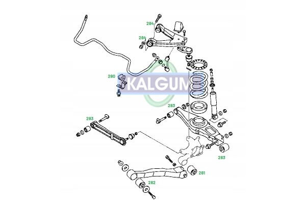 Mitsubishi Pajero III IV 3 4 Polybuches Suspension Sleeves Rear uparts Part manufacturer Kalgum